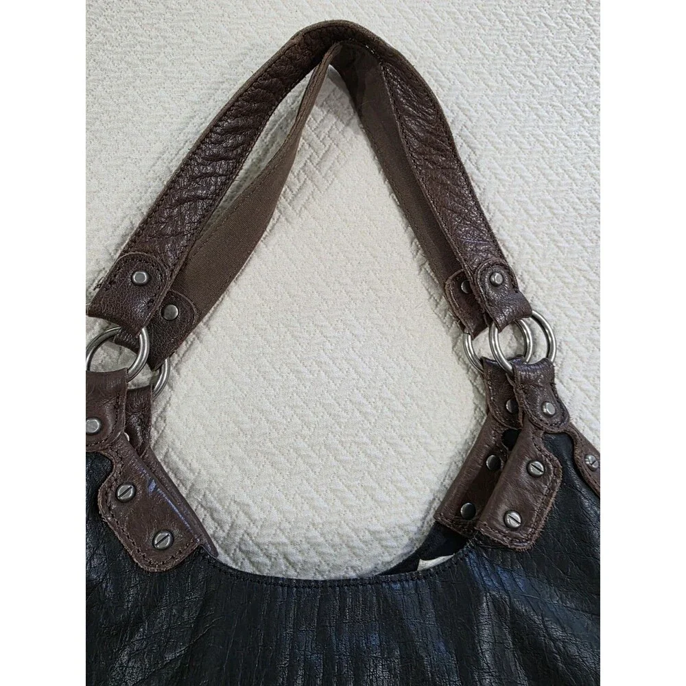 The Sak Indio Leather Hobo Bag Black Slouchy Boho Shoulder Purse